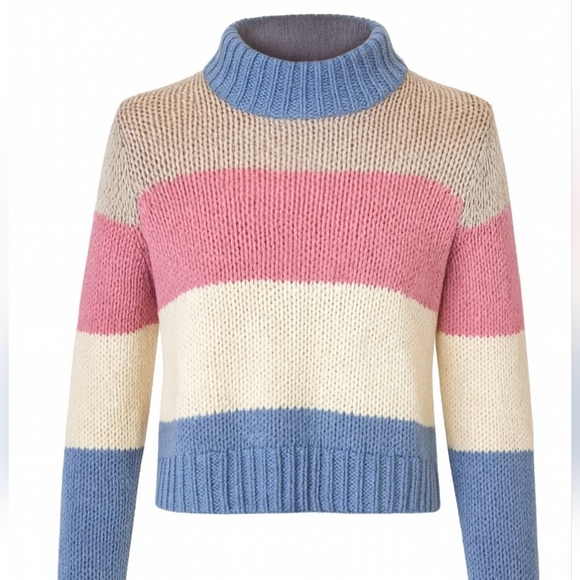 One Grey Day Striped Sweater Oversized Boxy Sweater Pink Blue Size S - Picture 1 of 8